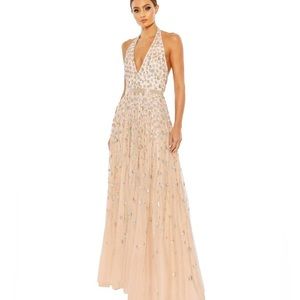 MacDuggal Pink Floral Embellished Gown